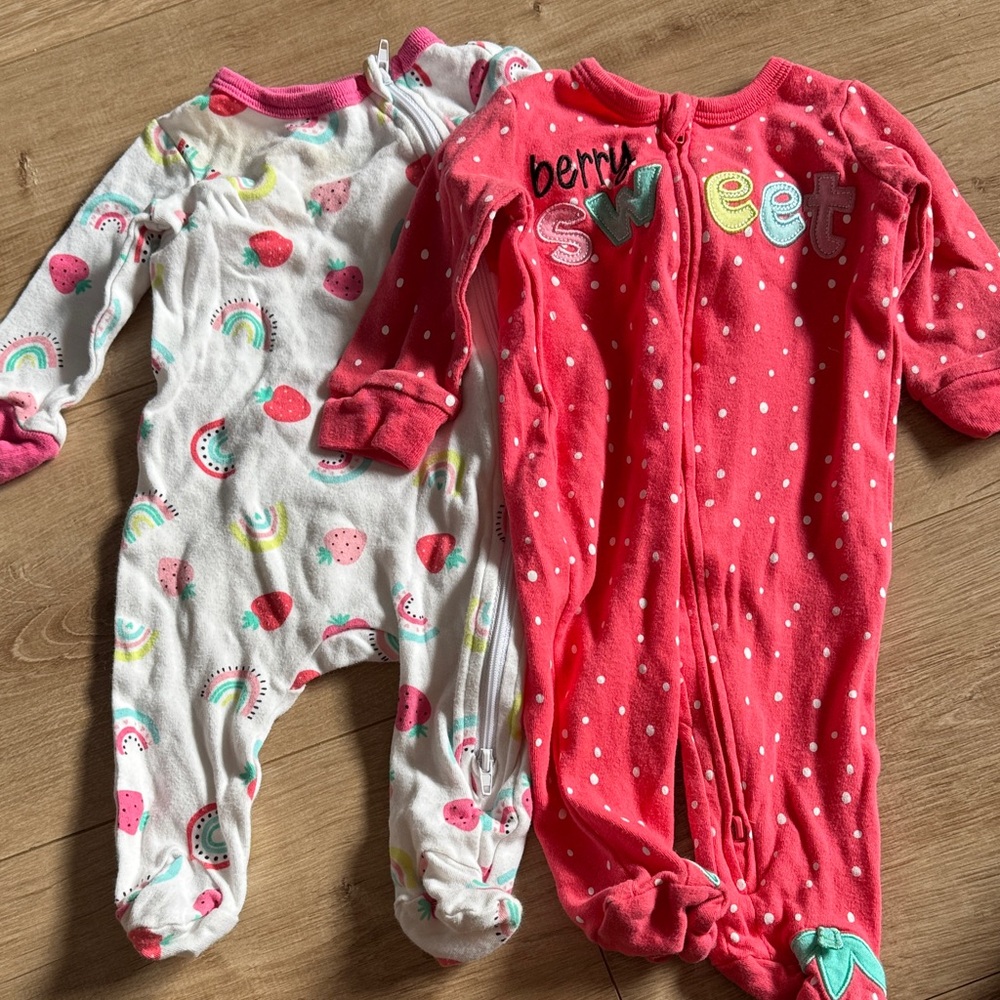 Koala Kids Pink and White Footies Set